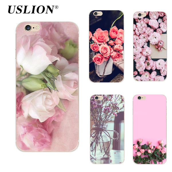 For iPhone 5 5s SE 6 6s 7 7 Plus Phone Case Elegant Beautiful Flowers Painting Soft TPU Cases Back Cover Coque For iPhone 7Plus