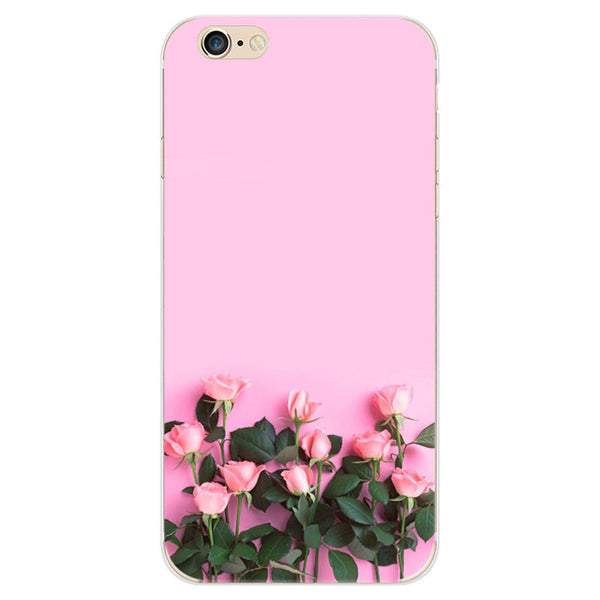 For iPhone 5 5s SE 6 6s 7 7 Plus Phone Case Elegant Beautiful Flowers Painting Soft TPU Cases Back Cover Coque For iPhone 7Plus