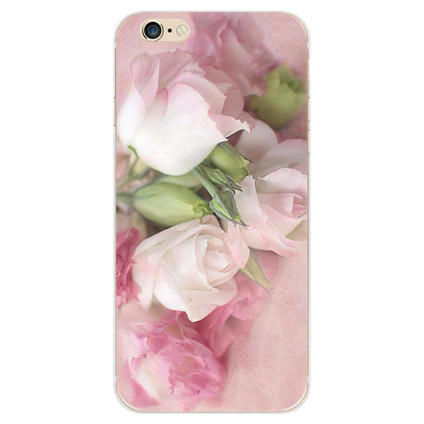 For iPhone 5 5s SE 6 6s 7 7 Plus Phone Case Elegant Beautiful Flowers Painting Soft TPU Cases Back Cover Coque For iPhone 7Plus