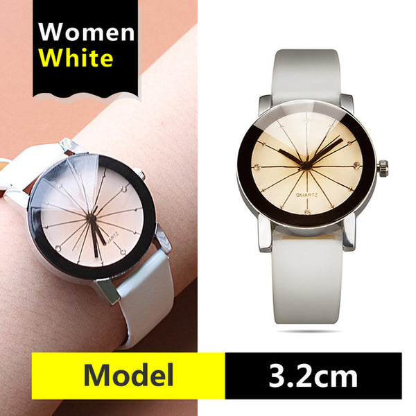 High quality quartz watches Arrival men women's Dial Clock Leather bracelet WristWatch geometry sports Watch lover wristwatches