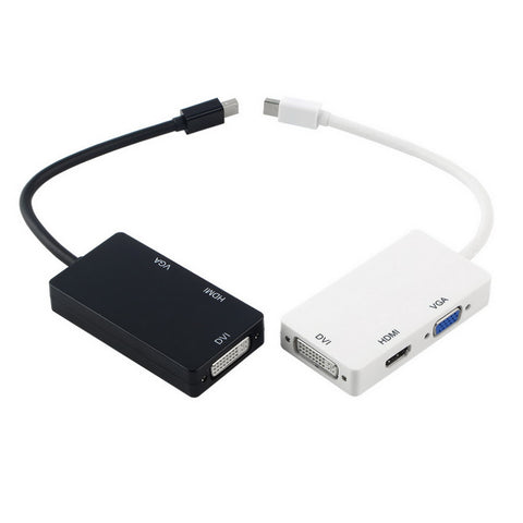 3 in 1 Thunderbolt Port Mini Displayport HDMI DVI VGA Display Port Adapter Cable for Mac Macbook Air iMac Microsoft Surface Pro