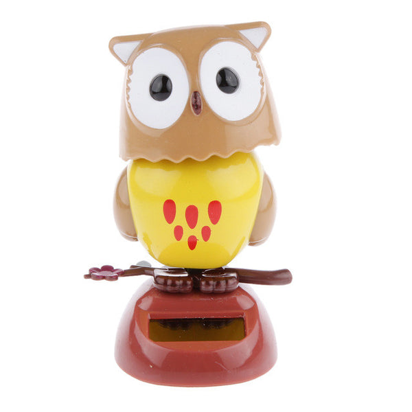 Quality Cute Solar Powered Shaking Owl Toy ABS Resin Owl Sownman Pumpkin on Stage Dancing Table Toy Creative Kid Children Gifts