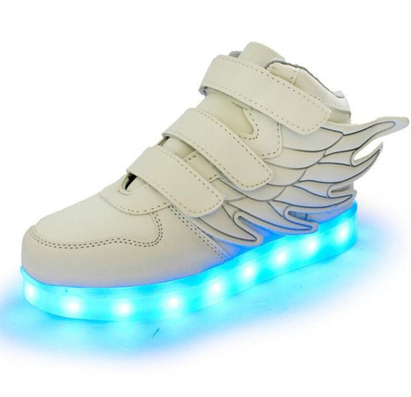 STRONGSHEN New Summer Children Breathable Sneakers Fashion Sport Led Usb Luminous Lighted Shoes for Kids Boys Casual Girls Flats