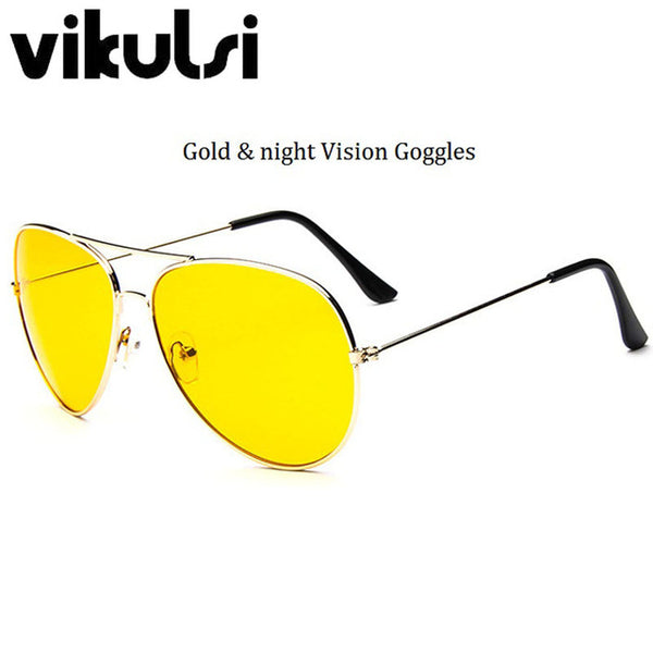 Classical 3025 Aviator Sunglasses Night Vision Goggles Yellow Lens Men Luxury Brand Sunglasses Women 2016 Sun Glasses Lunette