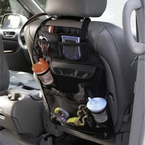 Black Car Back Seat Cover Holder Storage Pocket Organizer Hanging Bag