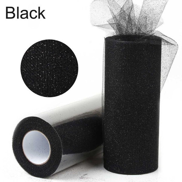 FENGRISE Fabric Patchwork 25 yards Glitter Tulle Roll Sewing Accessorie Textile Tutu Craft Material Cheap Apparel Organzaa Cloth