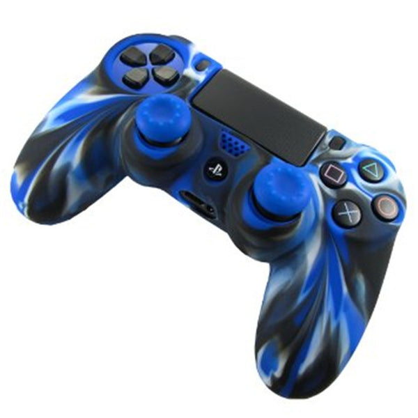 IVYUEEN 2 in 1 Soft Silicone Rubber Case Cover For Play Station Dualshock 4 PS4 DS4 Pro Slim Wireless Controller Skin + 2 grips