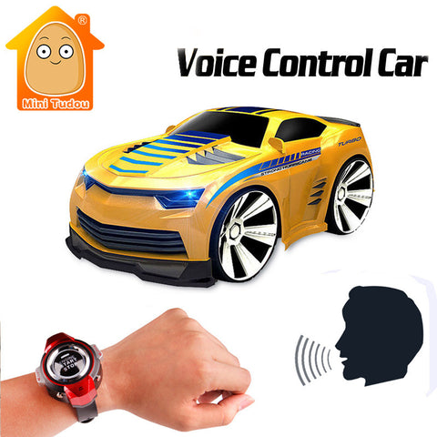 MiniTudou 4Channels RC Car With Smart Watch Voice Control Mini Remote Control Cars On The Radio RC Toys For Children