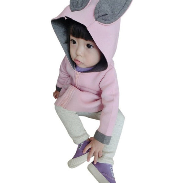 Kids Coat Girls Jacket Animal Rabbit Design Cotton Zipper Spring Autumn Baby Girl Coat Children Jackets