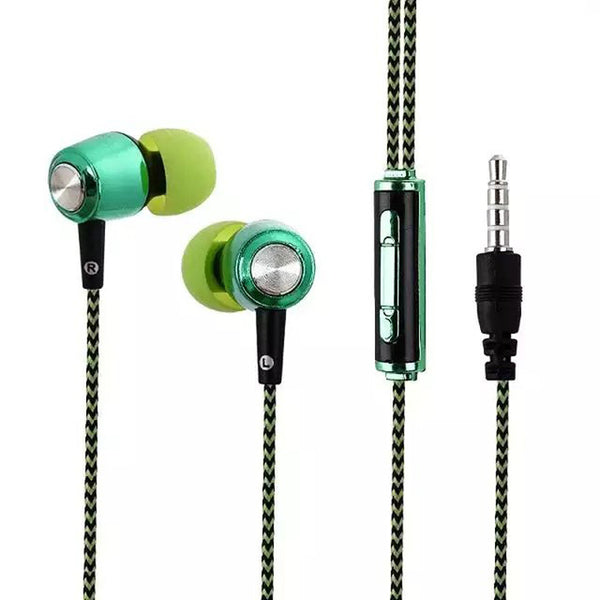 M&J A13 New Plating Stereo Bass Earphone wire braid Earbuds In Ear Earbus 3.5mm with Microphone For Iphone Samsung Xiaomi MP3