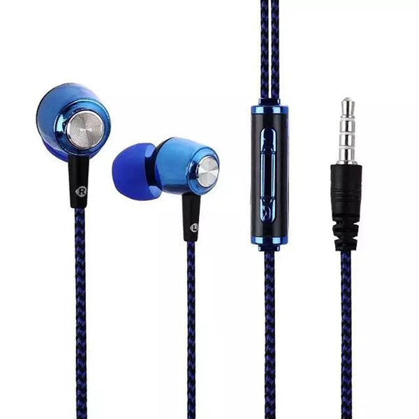 M&J A13 New Plating Stereo Bass Earphone wire braid Earbuds In Ear Earbus 3.5mm with Microphone For Iphone Samsung Xiaomi MP3