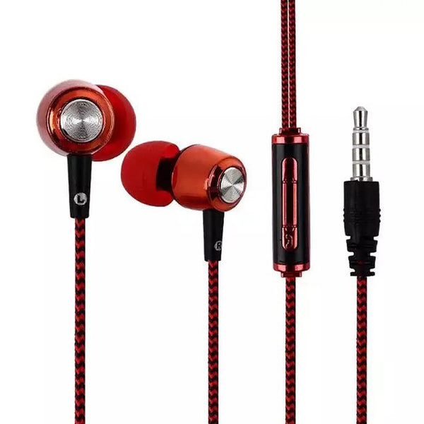 M&J A13 New Plating Stereo Bass Earphone wire braid Earbuds In Ear Earbus 3.5mm with Microphone For Iphone Samsung Xiaomi MP3