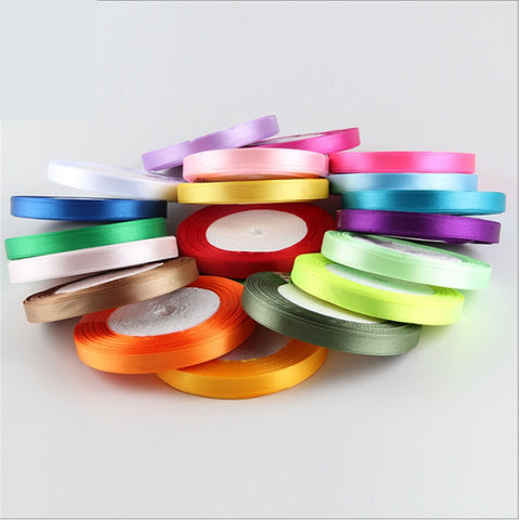 Cotton Silk Satin Ribbon 6mm 25 Yard 22M Organza Polyester Ribbon For Wedding Party Decoration Webbing Crafts Gift Packing Belt