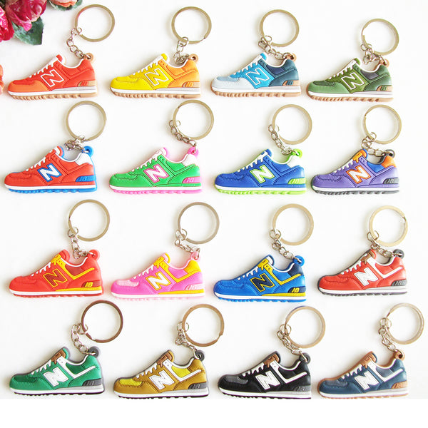 Cute Mini Silicone New Balanceer 574 Key Chain Bag Charm Woman Men Kids Key Ring Gifts Sneaker Key Holder Jordan Shoes Keychain