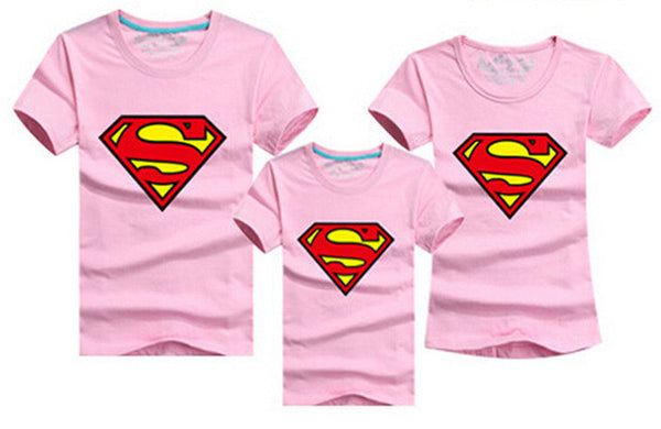 1pcs Fashion Superman Family Matching Outfits T-shirt 11 Colors Clothes For matching family clothes mother father daughter son