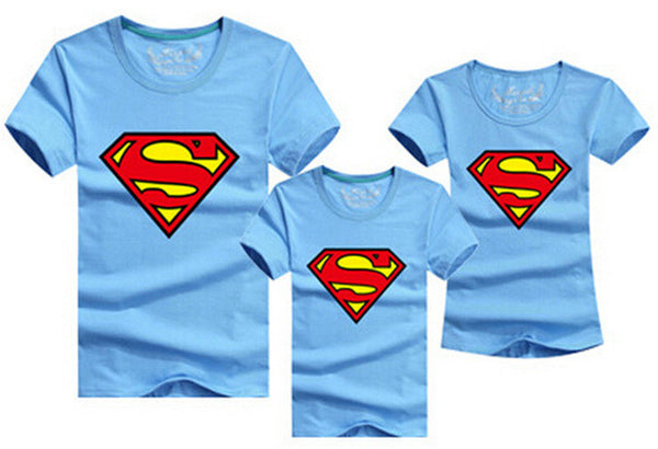 1pcs Fashion Superman Family Matching Outfits T-shirt 11 Colors Clothes For matching family clothes mother father daughter son