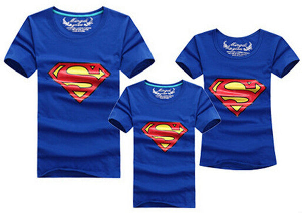 1pcs Fashion Superman Family Matching Outfits T-shirt 11 Colors Clothes For matching family clothes mother father daughter son