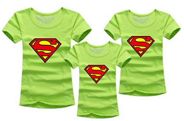 1pcs Fashion Superman Family Matching Outfits T-shirt 11 Colors Clothes For matching family clothes mother father daughter son