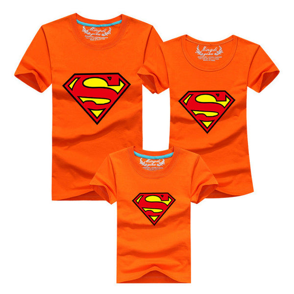 1pcs Fashion Superman Family Matching Outfits T-shirt 11 Colors Clothes For matching family clothes mother father daughter son