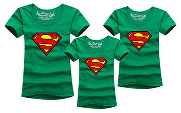 1pcs Fashion Superman Family Matching Outfits T-shirt 11 Colors Clothes For matching family clothes mother father daughter son