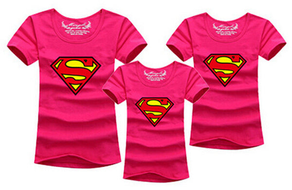 1pcs Fashion Superman Family Matching Outfits T-shirt 11 Colors Clothes For matching family clothes mother father daughter son