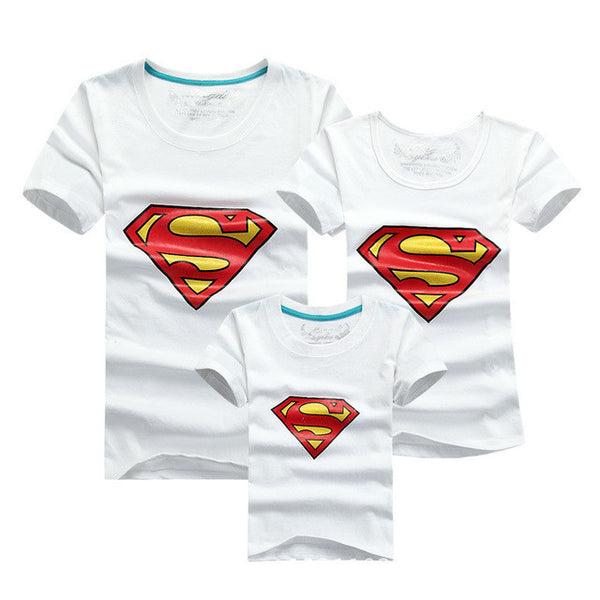 1pcs Fashion Superman Family Matching Outfits T-shirt 11 Colors Clothes For matching family clothes mother father daughter son