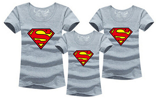 1pcs Fashion Superman Family Matching Outfits T-shirt 11 Colors Clothes For matching family clothes mother father daughter son