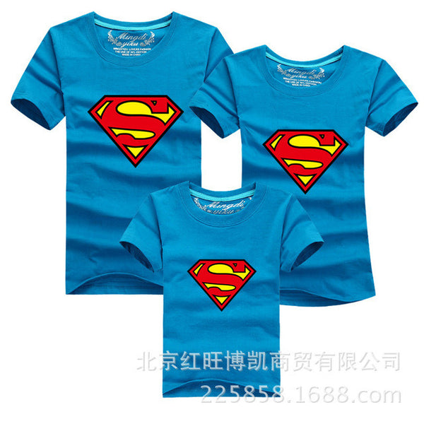 1pcs Fashion Superman Family Matching Outfits T-shirt 11 Colors Clothes For matching family clothes mother father daughter son