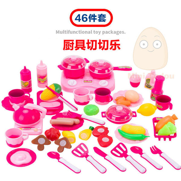 MiniTudou Classic Cooking Toys For Children 46PCS Pretend Play Cutting Food Set Kids Kitchen Toys