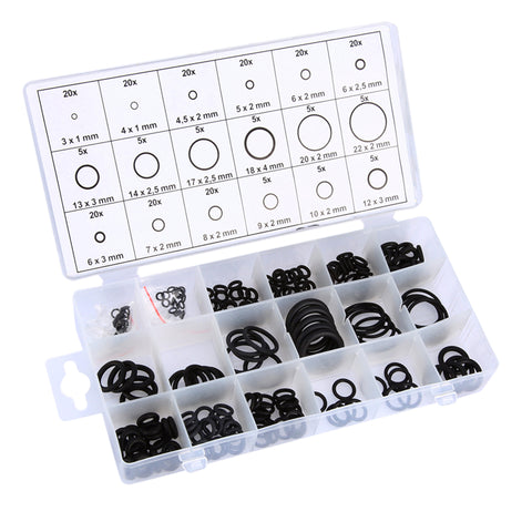 Silicone Rubber 18 Sizes 225 x Rubber O Ring O-Ring Washer Seals Watertightness Assortment Black for Car Styling Automobile