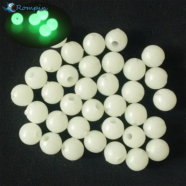 Rompin 100pcs/lot Luminous Beads  Fishing Space Beans round Float Balls Stopper light Balls sea Fishing Tackle lure Accessories