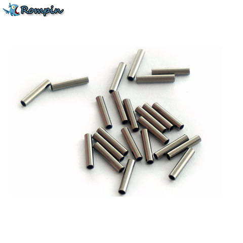 Rompin 100pcs/lot Fishing stainless steel fishing line sleeve copper tube fishing accessories fishing line tube 1.0mm~2.8mm