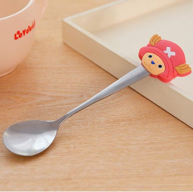 Kawaii  Despicable Me cat Elephant Chopper Silicone Cartoon Characters Stainless Steel Children's Spoon Soup Spoon Dinnerware
