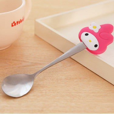 Kawaii  Despicable Me cat Elephant Chopper Silicone Cartoon Characters Stainless Steel Children's Spoon Soup Spoon Dinnerware