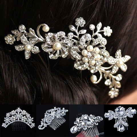 Wedding Bridal Pearl Hair Pins Flower Crystal Hair Clips Bridesmaid Jewelry Wedding Bridal Accessories Hair Jewelry