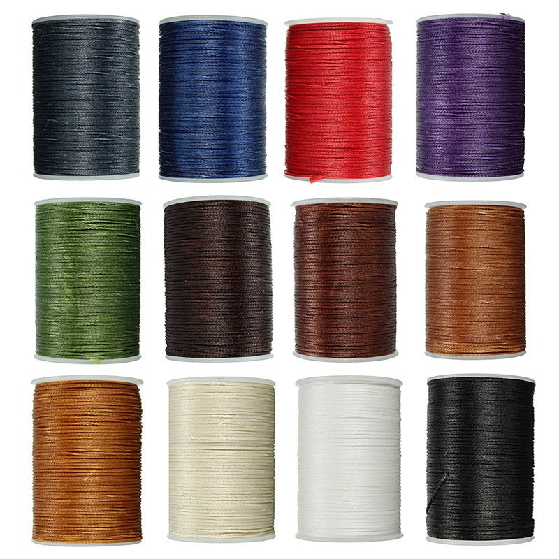 Durable 1PC 78 Meter 0.8mm Leather Waxed Thread Cord for DIY Handicraft Tool Hand Polyester Stitching Thread Multicolor