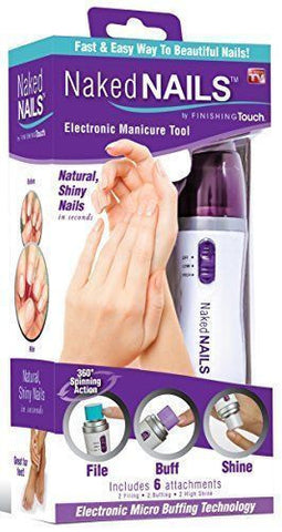 New Naked Nails Electronic Manicure Tool by Finishing Touch Nail Care System Perfect Pedi, File/Buff and Shine Effortlessly