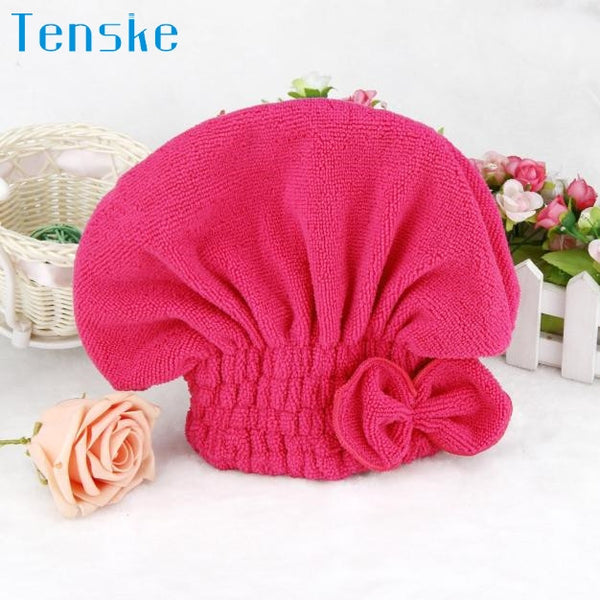 Newly Square Textile Useful Dry Microfiber Turban Quick Hair Hats Towels Bathing Shower cap