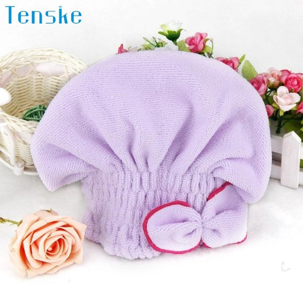 Newly Square Textile Useful Dry Microfiber Turban Quick Hair Hats Towels Bathing Shower cap
