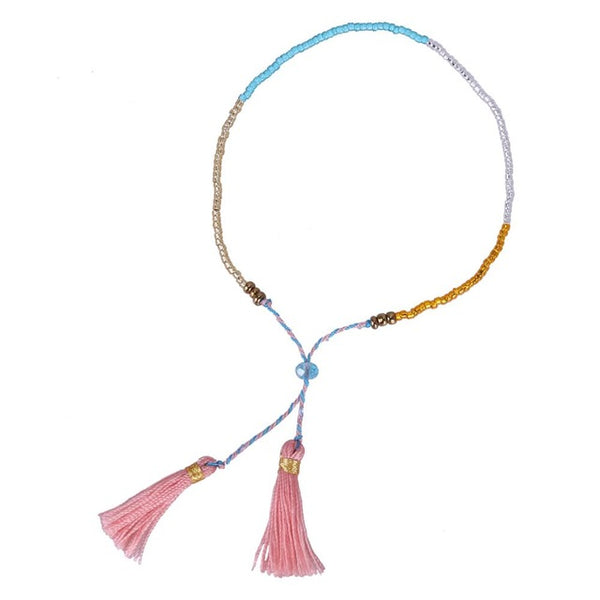 2016 Newest Jewelry 1Pcs Seed Beads Bohemia Tassel Cheap Handmade Multicolour Woven Friendship Bracelet
