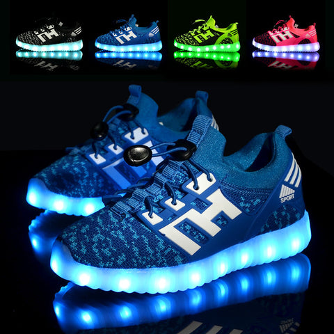 LED Shoes for Boys Kids Light Up Shoes Glowing Sneakers Boys Outdoor Sneakers with Lights Flashing Shoes Children's Led