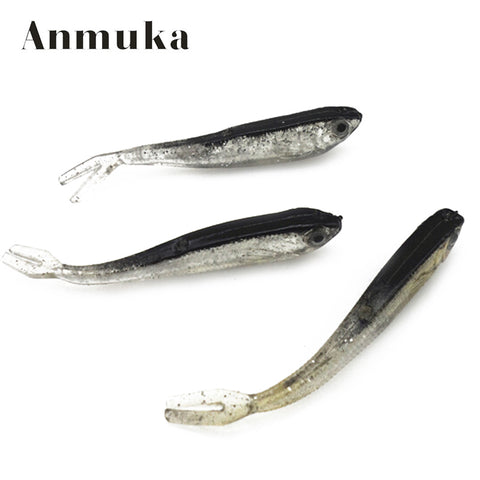 Anmuka 10PCS 75mm 2.2gram Soft Fishing Lure Gray Lure Swimbait Silver Carp Fish Fishing Tackle lure hot sale Artificial Bait