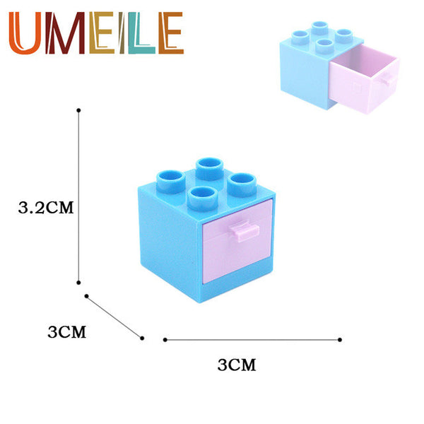 UMEILE Duplo Table Chair Cradle Lou Yi Case Building Block Accessories Home Furnishing Decoration Brick Play House Girl Toys