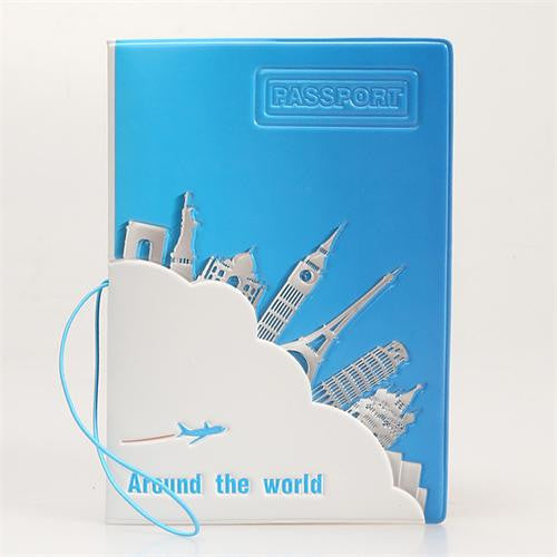 2017 New World Trip Map Travel Passport Covers for Men , PVC Leather ID Card Bag Passport holder  Passport Wallets 14*9.6cm