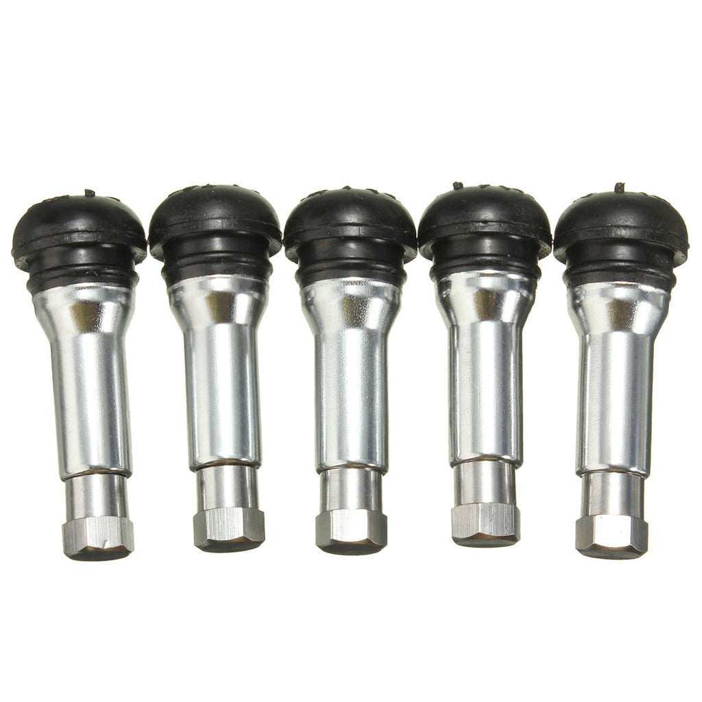 5pcs Car Chrome Alloy Aluminum Copper Tubeless Rubber Wheel Tyre Valve Stem Dust Cap Cover