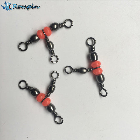Rompin Fishing Snap Swivel 3 Way 20pcs/Set Swivel Connecting Ring Fishhook Lure Line Connector Mini Fishing Tackle Accessory