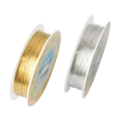 0.25/0.3/0.4/0.5/0.6mm 1 Roll Alloy Cord Silvery Goldrn Craft Beads Rope Copper Wires Beading Wire Jewelry Making