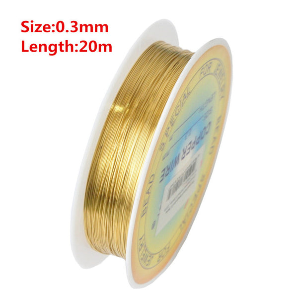 0.25/0.3/0.4/0.5/0.6mm 1 Roll Alloy Cord Silvery Goldrn Craft Beads Rope Copper Wires Beading Wire Jewelry Making