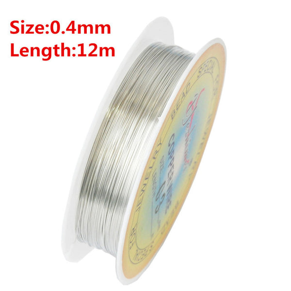 0.25/0.3/0.4/0.5/0.6mm 1 Roll Alloy Cord Silvery Goldrn Craft Beads Rope Copper Wires Beading Wire Jewelry Making