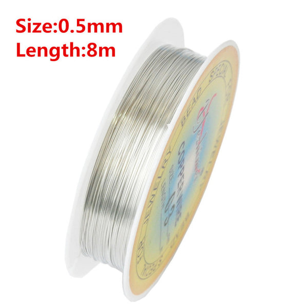 0.25/0.3/0.4/0.5/0.6mm 1 Roll Alloy Cord Silvery Goldrn Craft Beads Rope Copper Wires Beading Wire Jewelry Making